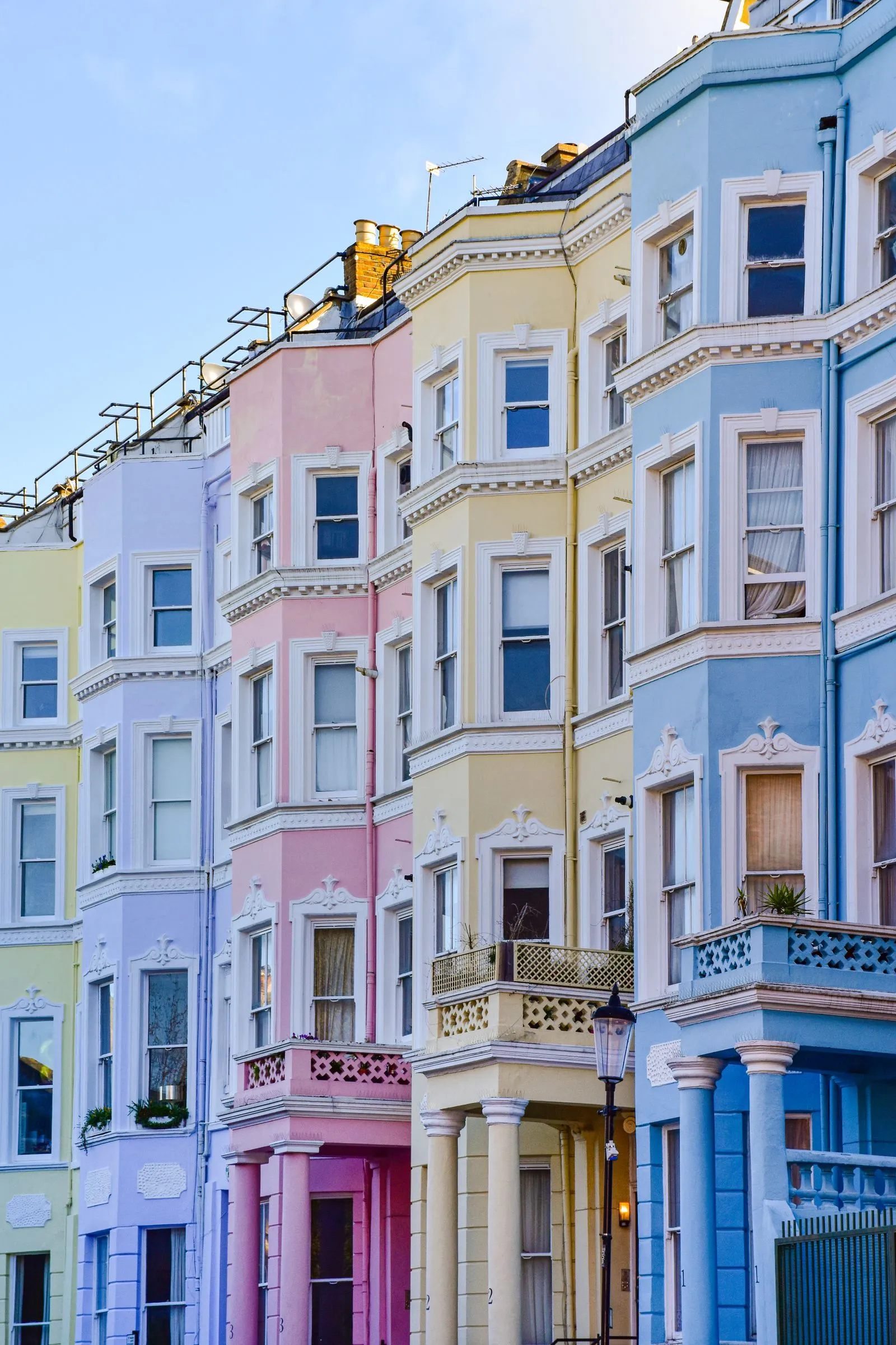 Notting Hill maisons colorées quartiers de London